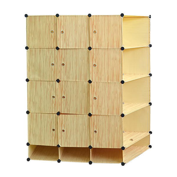 PLASTIC STORAGE WARDROBE 12 DOORS & 5 SHELVES