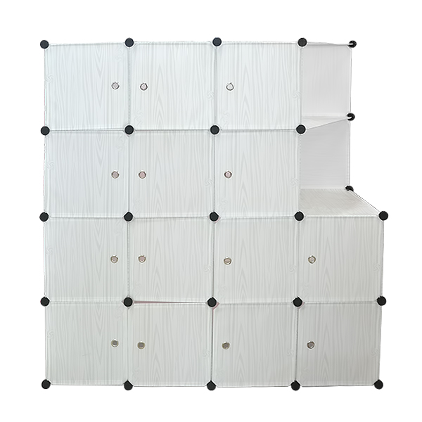 PLASTIC STORAGE WARDROBE 14 DOORS & 2 SHELVES