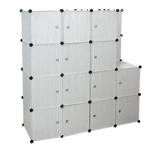 PLASTIC STORAGE WARDROBE 14 DOORS & 2 SHELVES
