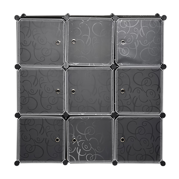 PLASTIC STORAGE WARDROBE 9 DOORS