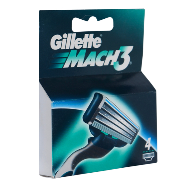 GILLETTE MACH 3 TURBO 4 CARTRIDGES ( 3 BLADES )