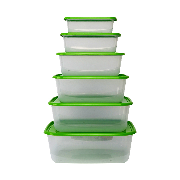 PRINCEWARE PLASTIC CONTAINER SET 6PCS RECTANGLE