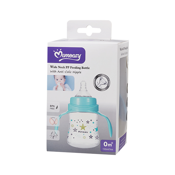 MOMEASY WIDE NECK FEEDING BOTTLE 5OZ WITH HANDLE