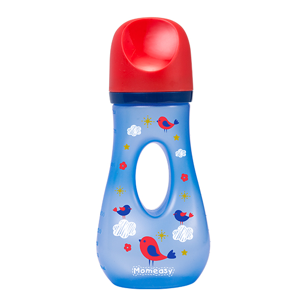 MOMEASY WIDE NECK FEEDING BOTTLE WITH HOLE HANDLE 8OZ 