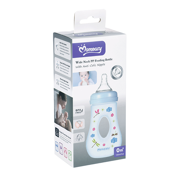 MOMEASY WIDE NECK FEEDING BOTTLE 5OZ WITH HOLE HANDLE