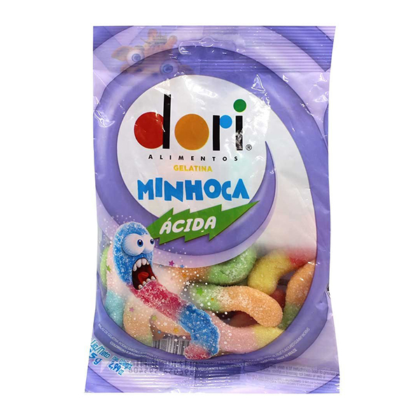 DORI ASSORTED FRUIT SOUR GUMMY WORMS 85G