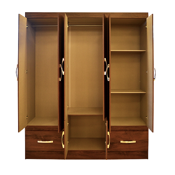 WARDROBE 8DOORS 2DRAWERS WITH LEGS COFFEE B27-101