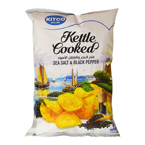 KITCO KETTLE COOKED SALT & BLACK PEPPER 150G