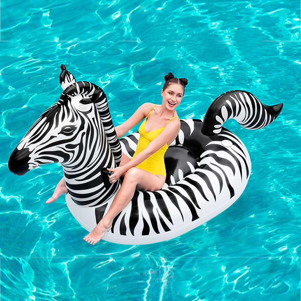 BESTWAY SWIMMING LED LIGHTS 'N' STRIPES ZEBRA FLOAT 56" 41406