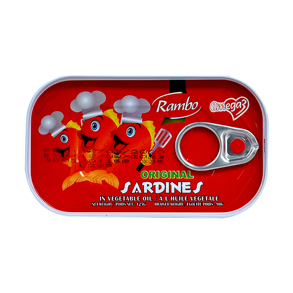 RAMBO OMEGA 3 SARDINES IN VEGETABLE OIL 125G  