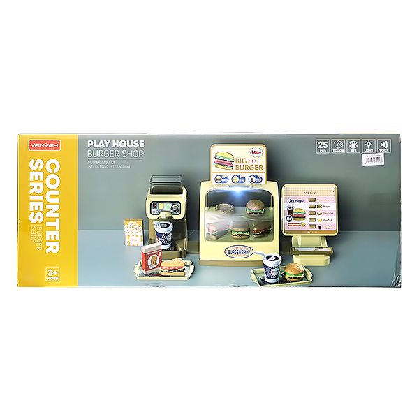 BIG BURGER SHOP PLAY SET 25PCS 3YRS+ 