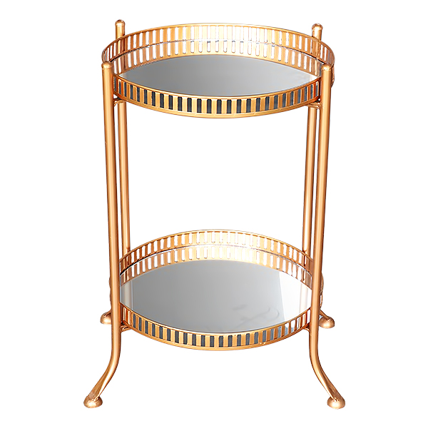 SIDE TABLE MIRROR TRAY TOP 2 TIER