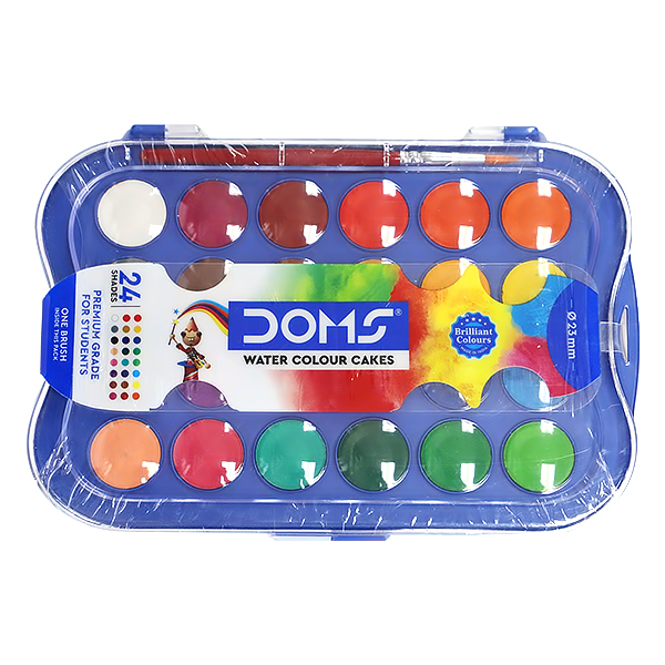 DOMS WATER COLOUR CAKES SET 24PCS 23MM 