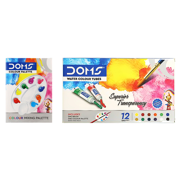 DOMS WATER COLOR TUBES WITH COLOR PALETTE 12 SHADES