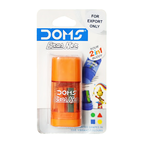 DOMS 2 IN 1 ERASER & SHAPENER BLISTER PACK 1PCS 