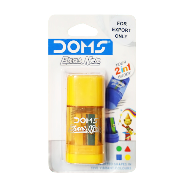 DOMS 2 IN 1 ERASER & SHAPENER BLISTER PACK 1PCS 