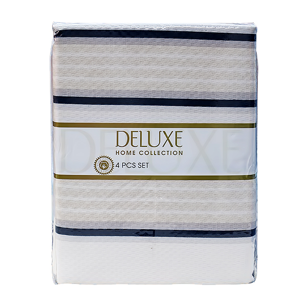 DELUXE 4 PIECES BEDDING SET WITH 2 PILLOW CASES