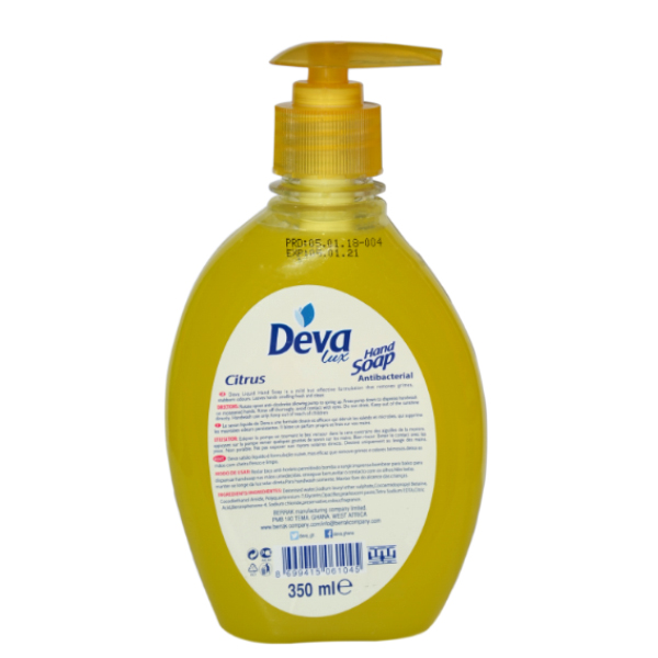 DEVA CITRUS LIQUID HAND SOAP 350ML