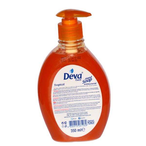 DEVA TROPICAL LIQUID HAND SOAP 350ML