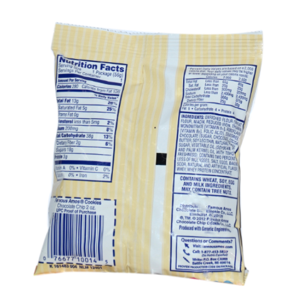 FAMOUS AMOS COOKIES CHOCOLATE CHIPS 56G