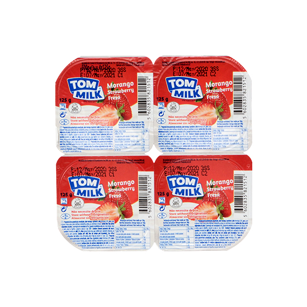 TOM MILK  STRAWBERRY FLAVOURED 125G 4PCS X 125G