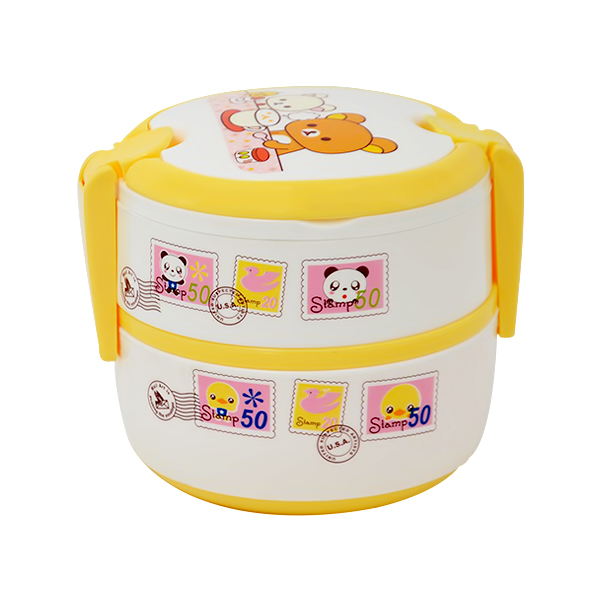 DOUBLE LAYER  PLASTIC LUNCH BOXWITH SPOON