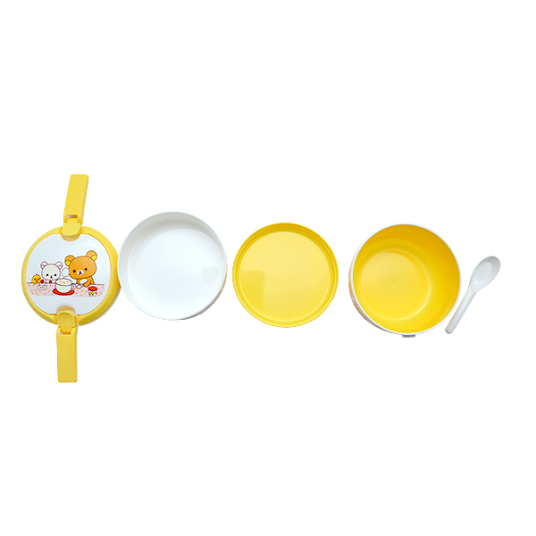 DOUBLE LAYER  PLASTIC LUNCH BOXWITH SPOON