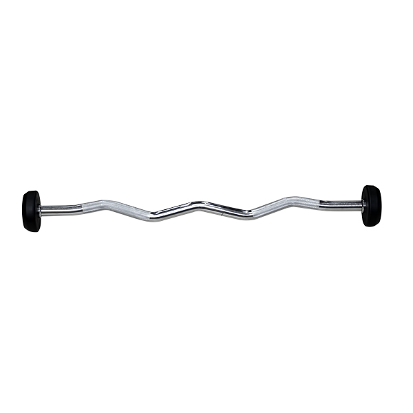 PROESCE RUBBER BARBELL WITH CURLED BAR 20KG LDBS-220-20KG