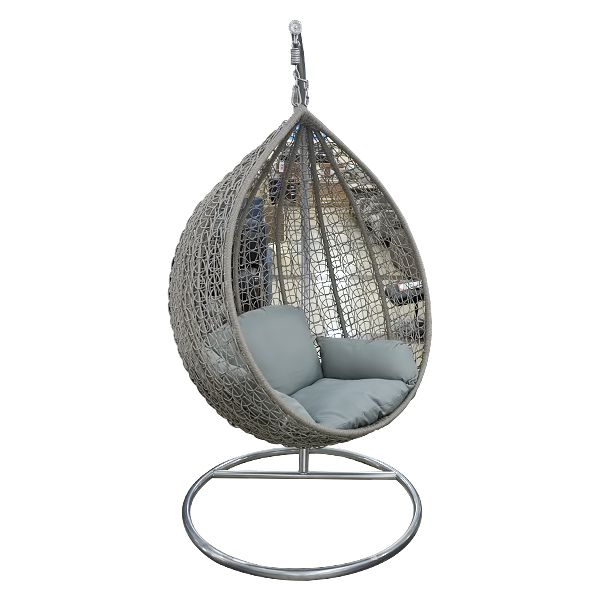 1 SEATER SWING CHAIR EGG SHAPED CREAM WITH STAND FL1026-2