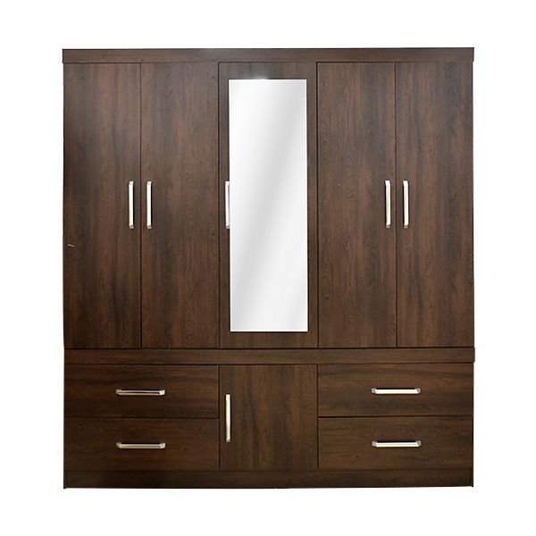 WOODEN WARDROBE 6 DOORS & 4 DRAWERS  EBONY TOUCH