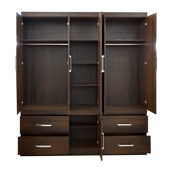 WOODEN WARDROBE 6 DOORS & 4 DRAWERS  EBONY TOUCH