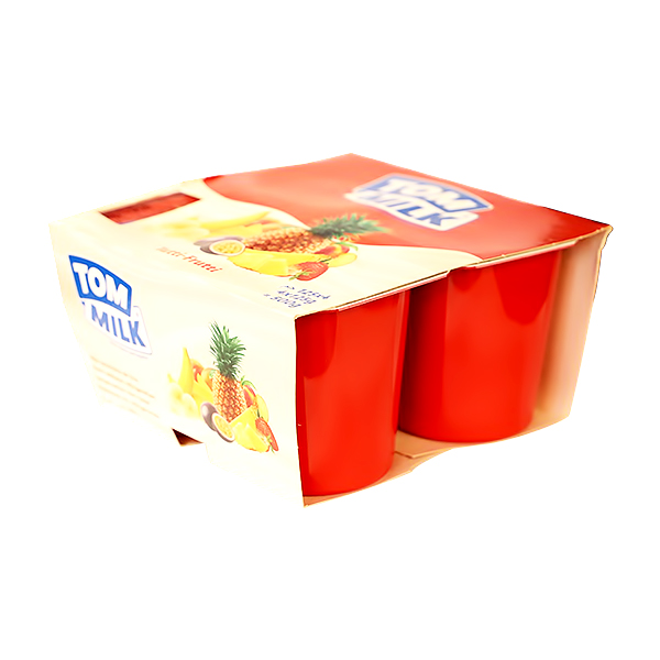 TOM MILK TUTTI-FRUTTI DAIRY DESSERT 125G 4PCS
