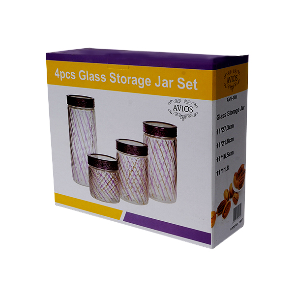 AVIOS GLASS CANISTER SET 4PCS AVS-180