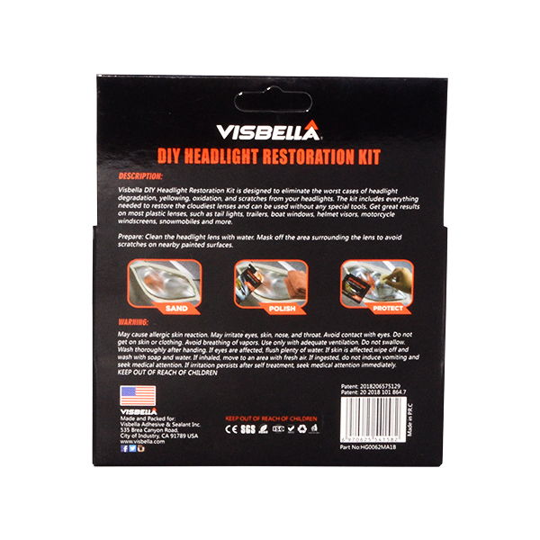 VISBELLA DIY HEADLIGHT RESTORATION KIT--AUTO HG0086CR5P