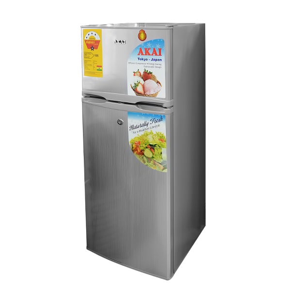 AKAI FRIDGE DOUBLE DOOR 127L SILVER RF108A-127L