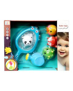 BATH TIME ANIMAL TOY SET 4PIECES WITH FISHING NET 