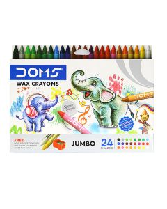 DOMS WAX CRAYONS 24+2 SHADES JUMBO 