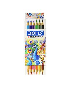 DOMS PENCIL SET BI-COLOR 12SHADES 6PCS