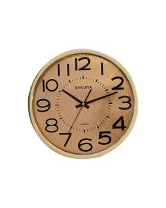 SAKURA WALL CLOCK ROUND GOLD