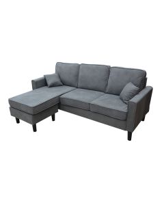 REVERSIBLE L-SHAPE SOFA BROWN/GREY/LIGHT BROWN