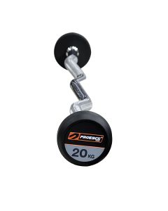 PROESCE RUBBER BARBELL WITH CURLED BAR 20KG LDBS-220-20KG