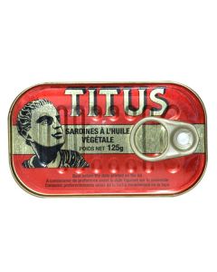 TITUS SARDINES IN VEGETABLE OIL 125G