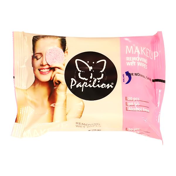 PAPILION MAKE-UP REMOVER WIPES 20 SHEETS