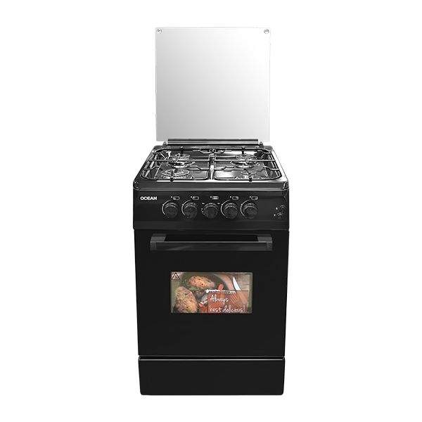 OCEAN STAND UP GAS COOKER 4 BURNER BLACK OCGM5640