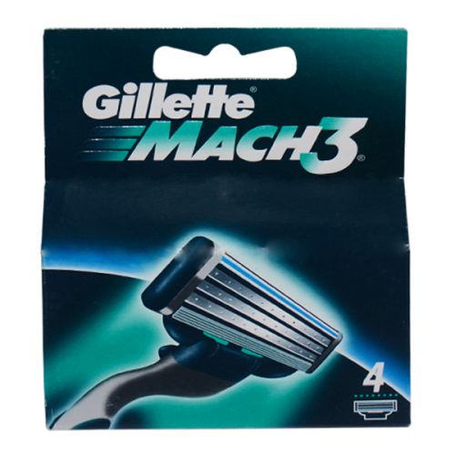 GILLETTE MACH 3 TURBO 4 CARTRIDGES ( 3 BLADES )