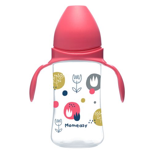 MOMEASY WIDE NECK FEEDING BOTTLE 8OZ WITH HANDLE