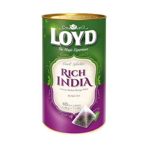 LOYD BLACK TEA RICH INDIA TIN 40 TEA BAGS 68G