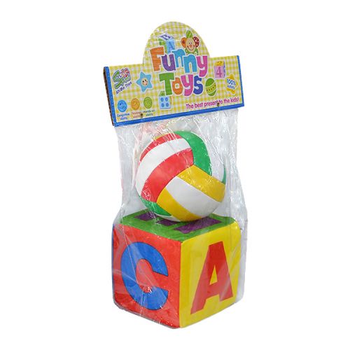 SPONGE BALL WITH BELL TOY 2PC SET MKL062402