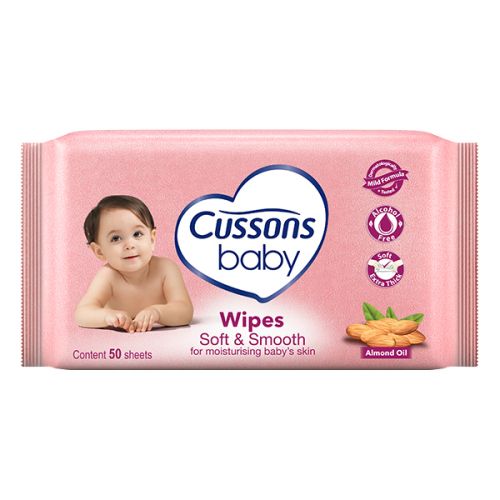 CUSSONS BABY WIPES SOFT AND SMOOTH 2+1 (1 X 50 SHEETS) 