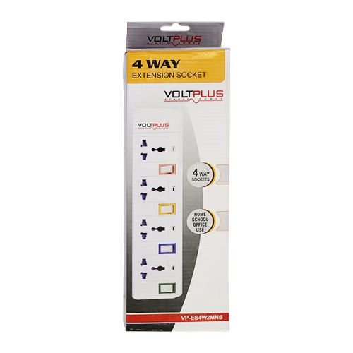 VOLTPLUS EXTENSION SOCKET 4WAY 2METRE